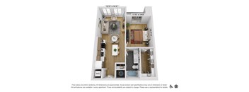 a 1 bedroom floor plan  studio