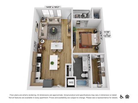 the floor plan 1 bedroom 1199 sq ft