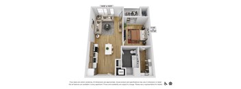 a 1 bedroom floor plan  villas at spring creek apartments