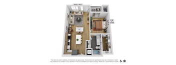 a 1 bedroom floor plan  460 sq ft