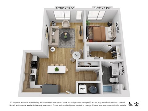 a 1 bedroom floor plan  summit  503 sq ft