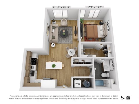 a 1 bedroom floor plan  summit  503 sq ft