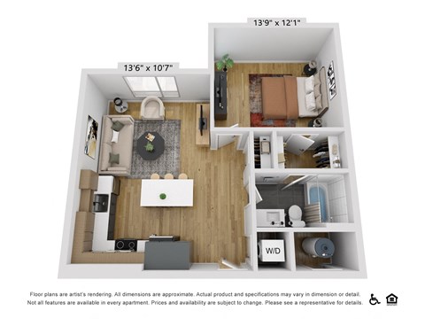 a 1 bedroom floor plan  summit  460 sq ft