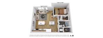 a 1 bedroom floor plan  summit  503 sq ft