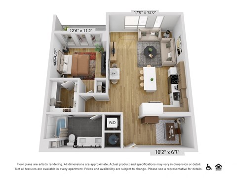a 1 bedroom floor plan  summit  460 sq ft