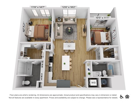 a 3 bedroom floor plan with a bathroom and a living room