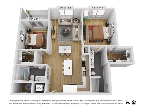 the floor plan brookdale residences 460 sq ft