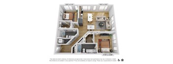 a 3 bedroom floor plan with a bathroom and a living room