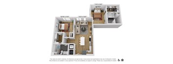 a stylized floor plan is shown in this rendering