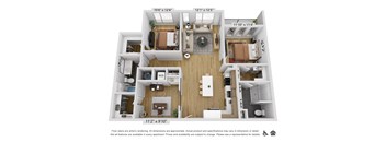a floor plan of a 1 bedroom apartment with a wood floor