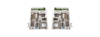 1 Bedroom Duplex 3D Floorplan