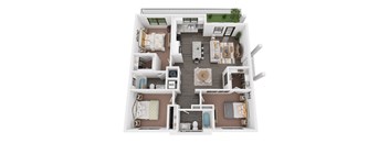 a floor plan of a house with a bedroom and a living room