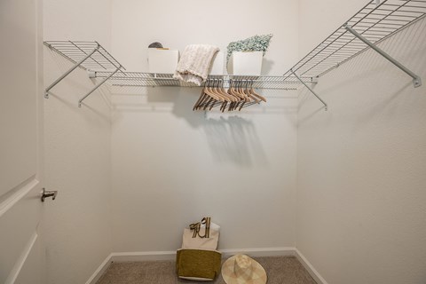 our spacious closets are stocked with towels and baskets for you to use in your