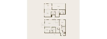 A floor plan of a two-level home with labeled rooms.