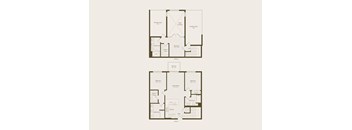 A floor plan of a two-story residential building with labeled rooms.