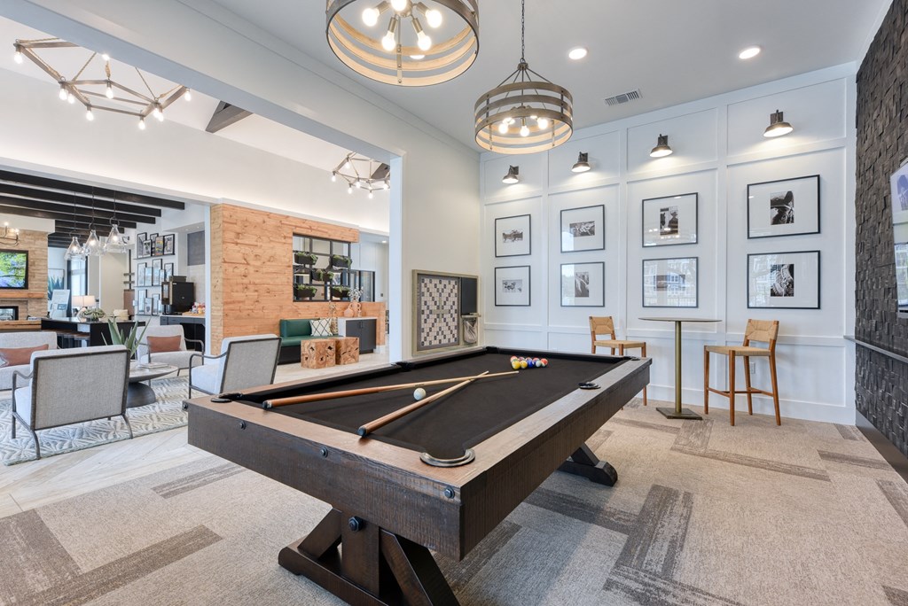 the reserve at bucklin hill clubhouse with pool table
