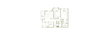 2 Bed 2 Bath 1,019 Sq.Ft.Floor Plan at Wood Creek Apartments, Pleasant Hill, California
