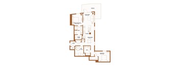 A floor plan of a house with a laundry room, bath, kitchen, dining room, and entry.