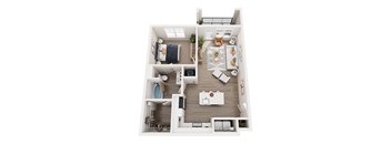 a1 floor plan  1 bedroom with 2 baths  119