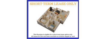 A floor plan for a short term lease only is displayed.