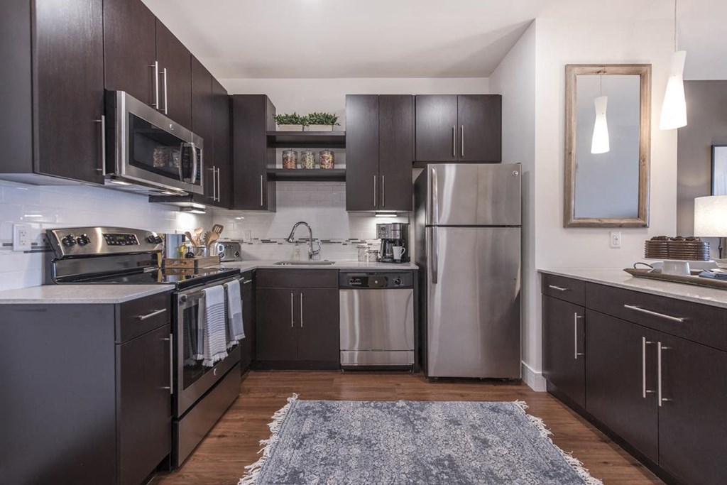 Kitchen in a 1 bedroom apartment for rent at Eliot on Ocean