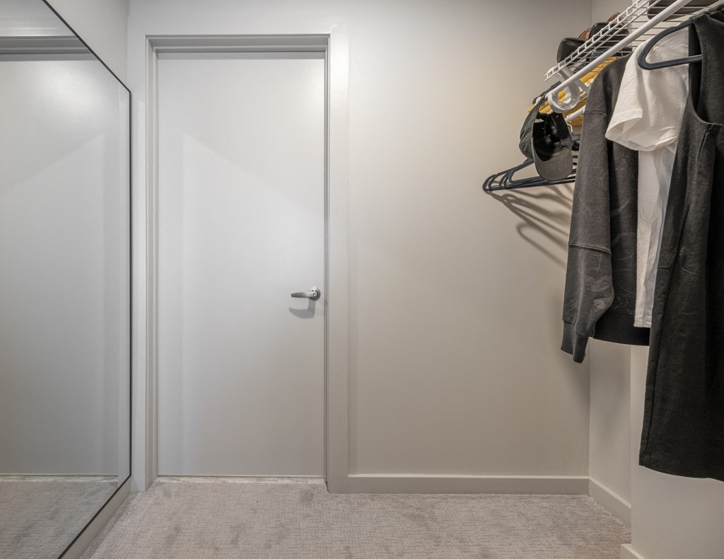 Model Walk-In Closet with Full Length Mirror