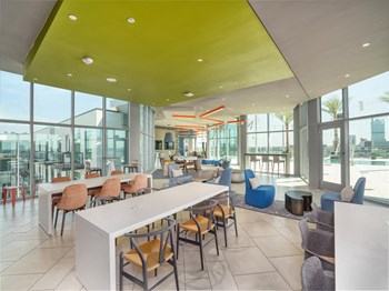 Eat-In Table With High Chairs In Clubhouse at Vista Brooklyn, Jacksonville, 32202 - Photo Gallery 31