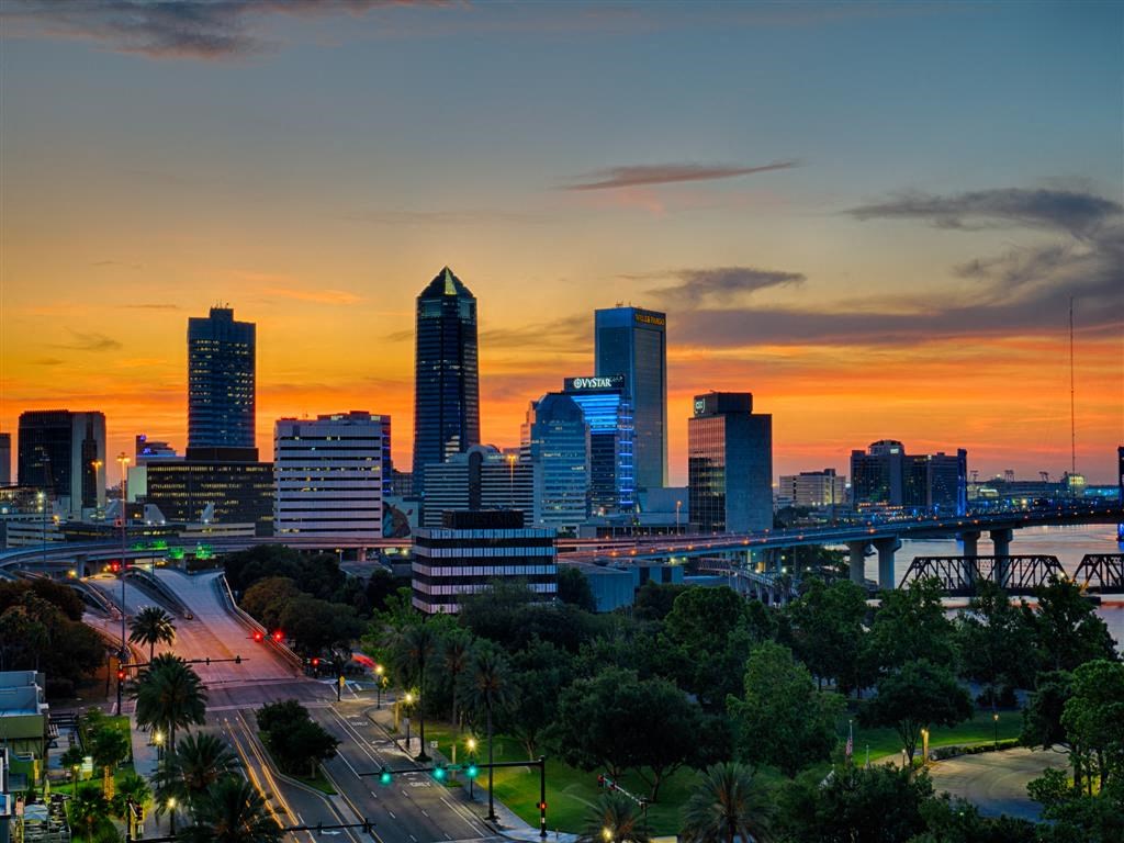 Night View Of City at Vista Brooklyn, Jacksonville, Florida
