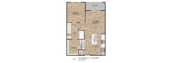 A 2 bedroom apartment with one bath is 731 square feet.