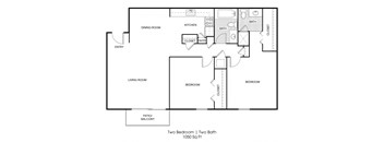 2 bedroom 2 bathroom floor plan