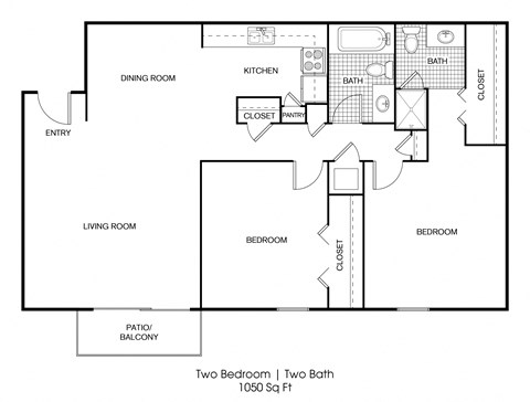 2 bedroom 2 bathroom floor plan