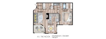 The Nook 795 Sq.Ft. FP at Blu on the Boulevard, Baton Rouge, Louisiana