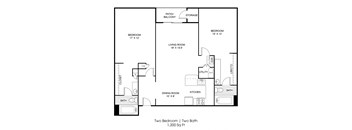 2 Bed 1,200 Sq. Ft. Floorplan at Stride West, Albuquerque, NM, 87120