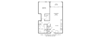 B32 1 Bed Floorplan at Grey House, Texas