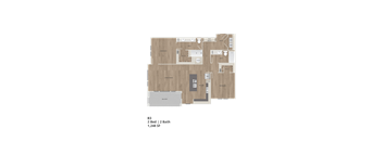A floor plan of a 2 bedroom, 2 bathroom apartment sized at 1,248 square feet.