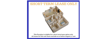 A floor plan for a short term lease only is displayed.