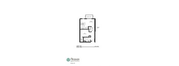 a floor plan for a unit with a bedroom and a bathroom