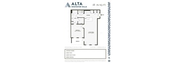 A floor plan for a 1 Bedroom, 782 Square Feet apartment in Alta Westover Hills.