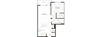 floor plan of the first floor of a two story house with an open floor plan