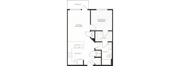 a floor plan of a bedroom apartment with a bathroom and a living room