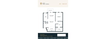 A floor plan for a property at Alta Piney Creek showing the layout of the bedrooms and bathrooms.
