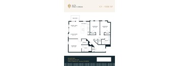 A floor plan for a C1 - 1386 SF apartment in Alta Piney Creek.