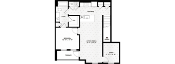one bedroom with study