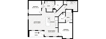 third level floor plan of a two story house with a garage