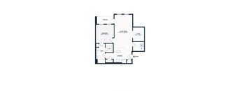 the first floor floor plan for an open floor plan with a bedroom and a staircase