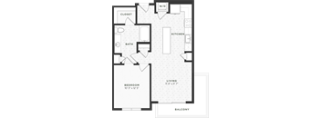 One bedroom floor plan
