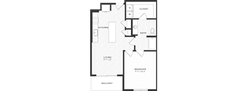 One bedroom floor plan