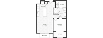 One bedroom floor plan
