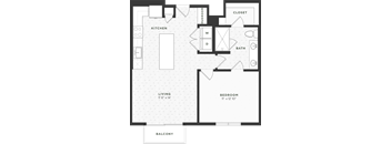 One bedroom floor plan
