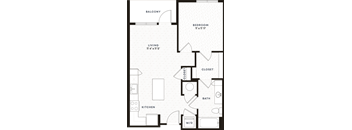 a floor plan of a bedroom apartment with a bathroom and a living room